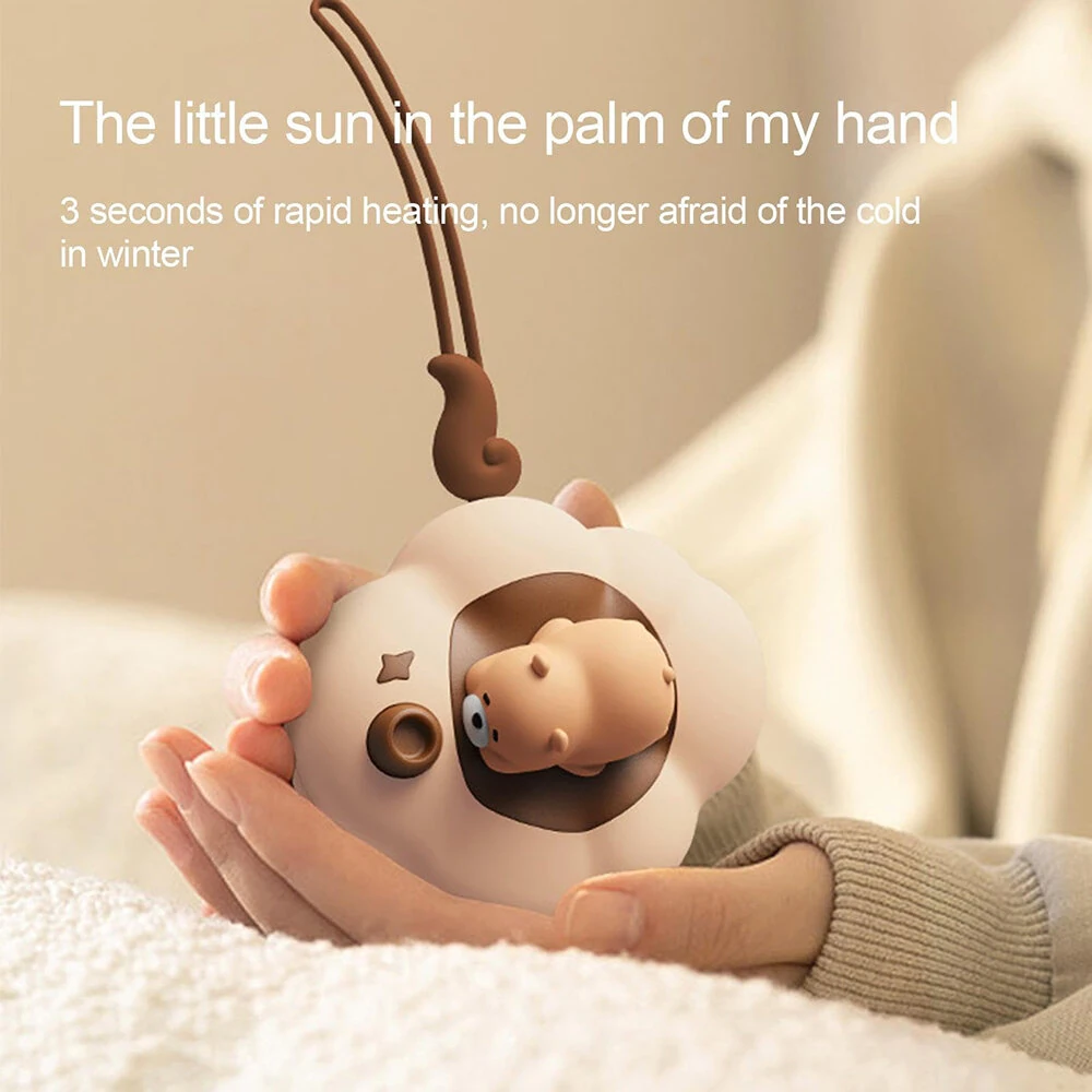 (image for) 2 In 1 Pocket Hand Warmer Cute Animal Shape Silicone Heated Hand Warmers USB Rechargeable Hand Warmers with 2 Heat Modes